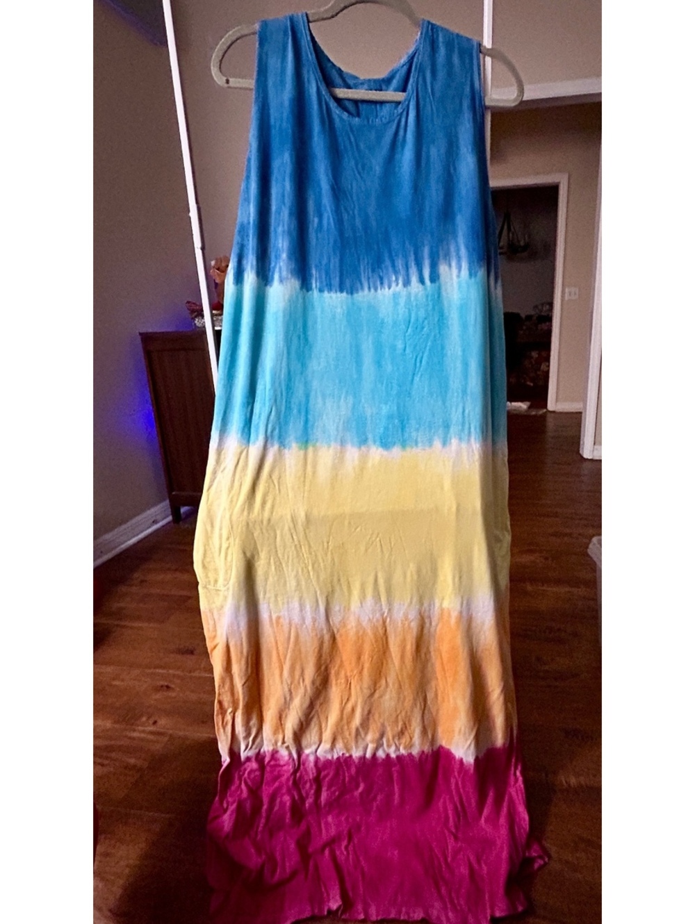 Lands' End Sleeveless Tie-Dye Maxi Dress 3X